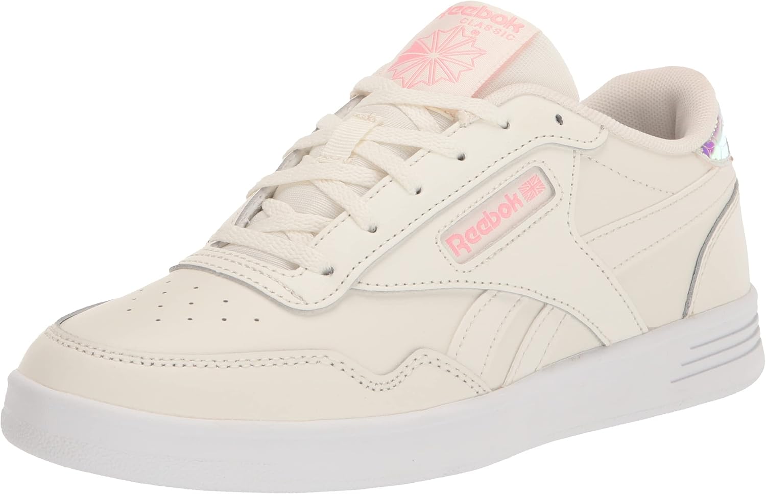 Reebok Women's Club MEMT Sneaker 6 Chalk/White/Pink Glow