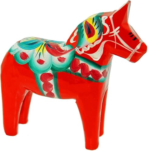 ScandinavianShoppe Caballo de madera sueco Dala - Rojo - 6"