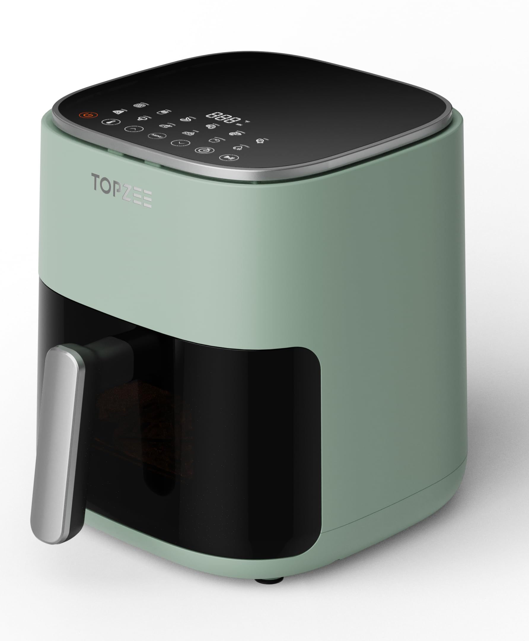 Air Fryer 12-in-1, 5.5-Qt Compact for 2-4 people, Little to No Oil, Nonstick Dishwasher Safe Frying Baskets, Light Green