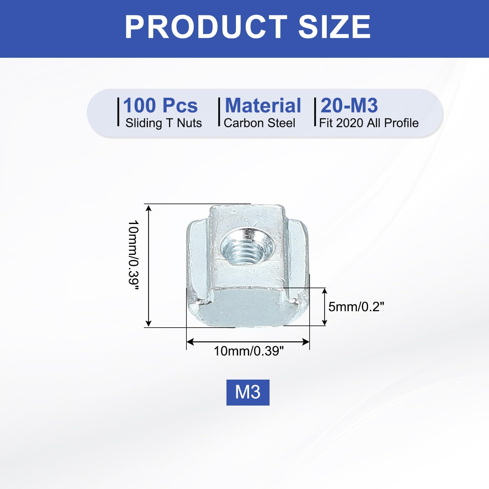 PATIKIL M3 Sliding t Nuts - Image 2