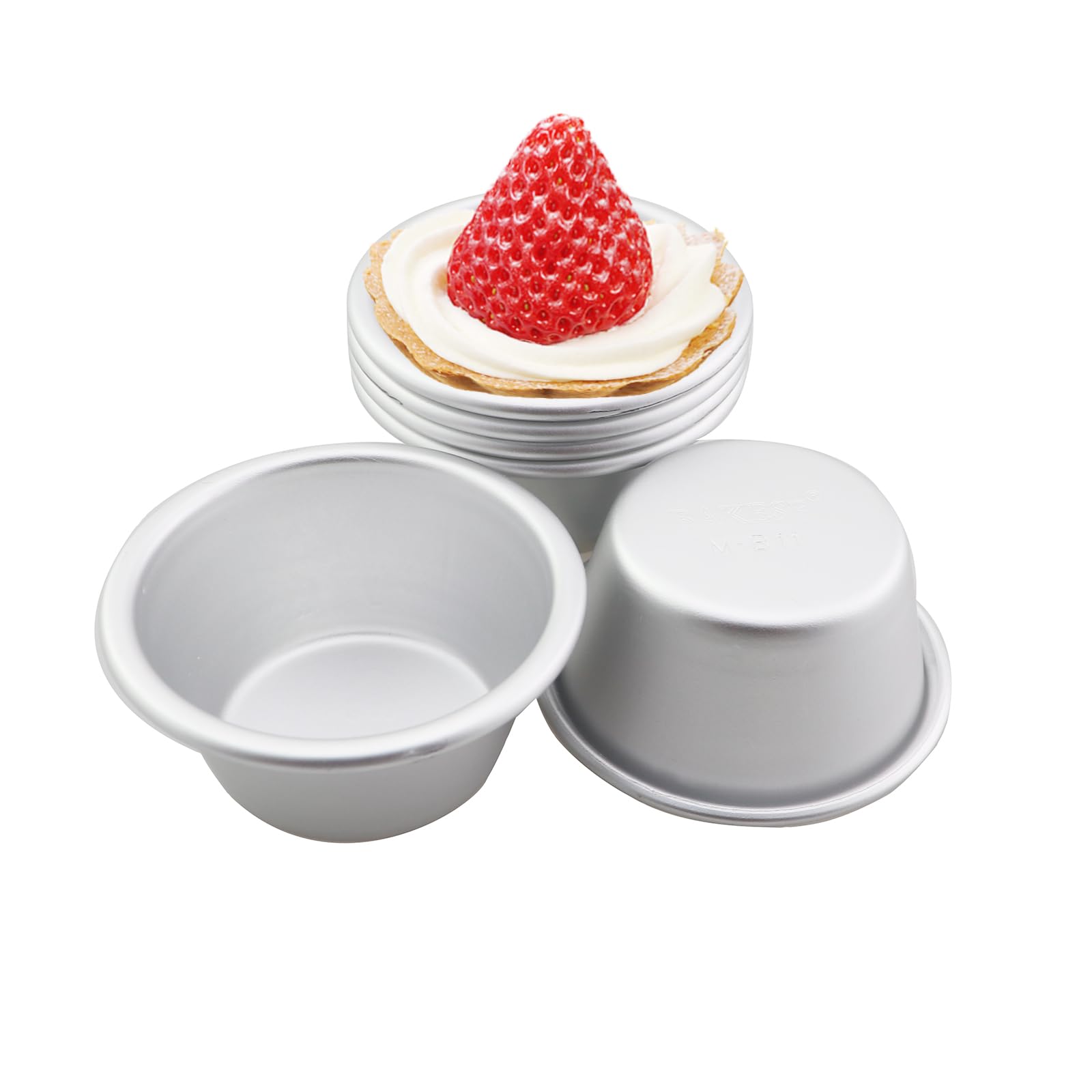 CXMTECH 6PCS Round Mini Aluminium Cake Pan 33x50x25mm Large Individual Muffin/Chocolate Melting Moulds Suitable for Baking