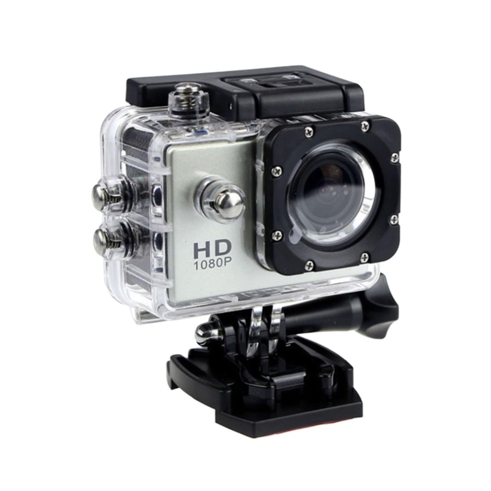 Macchina fotografica d'azione Videocamera sportiva Mini HD 1080P Videocamera impermeabile 2.0 pollici 32G Outdoor Motion Sking DV for Action Video Casco Bicicletta Digital Cam(Cam add8gb card,Silver g
