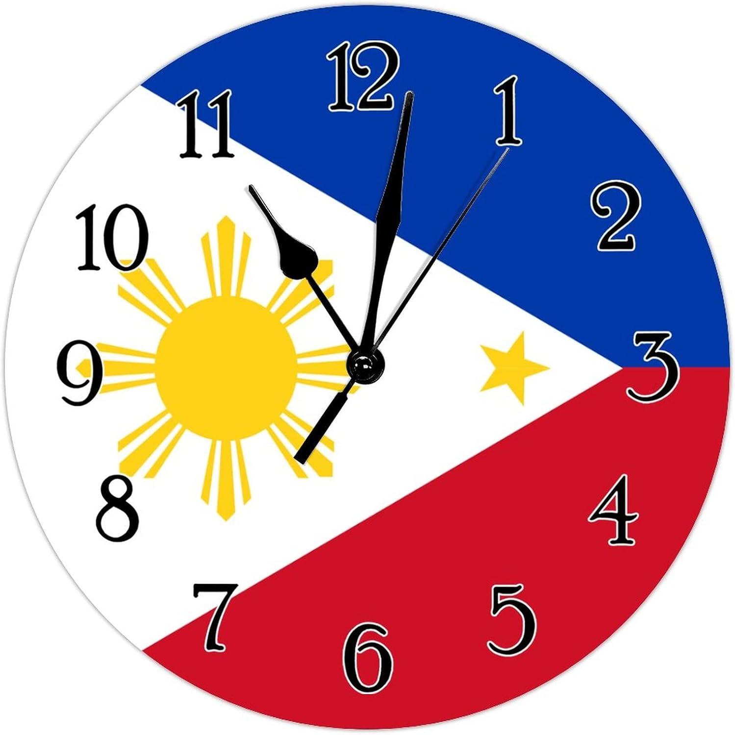 Philippines Flag Wall Clock Vintage French 15inch Round