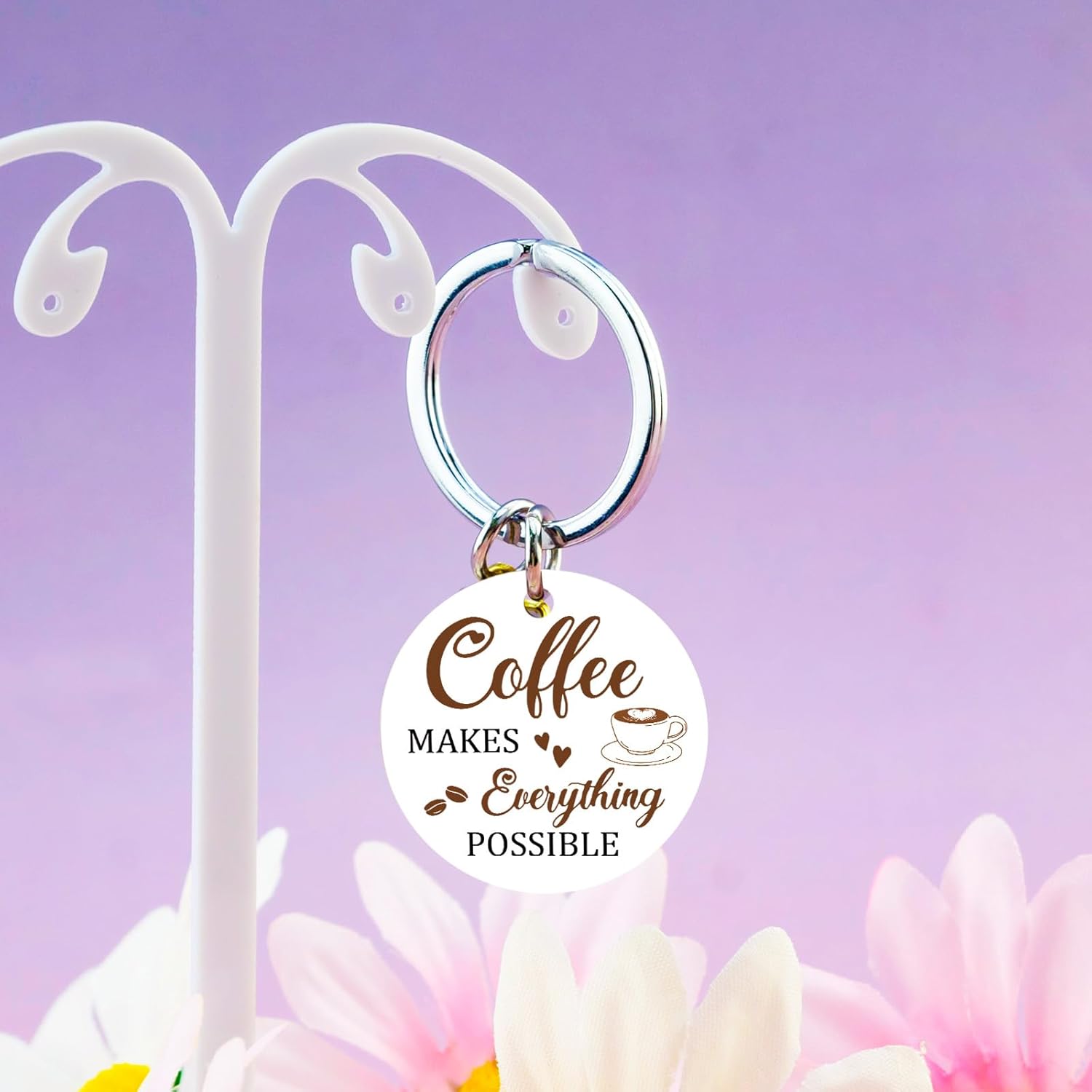 Coffee Lover Gifts for Women Men Coffee Keychain Accessories Barista Gifts for Women Barista Accessories Funny Keychains for Coworker Friend Birthday Christmas Gift Ideas - Image 4