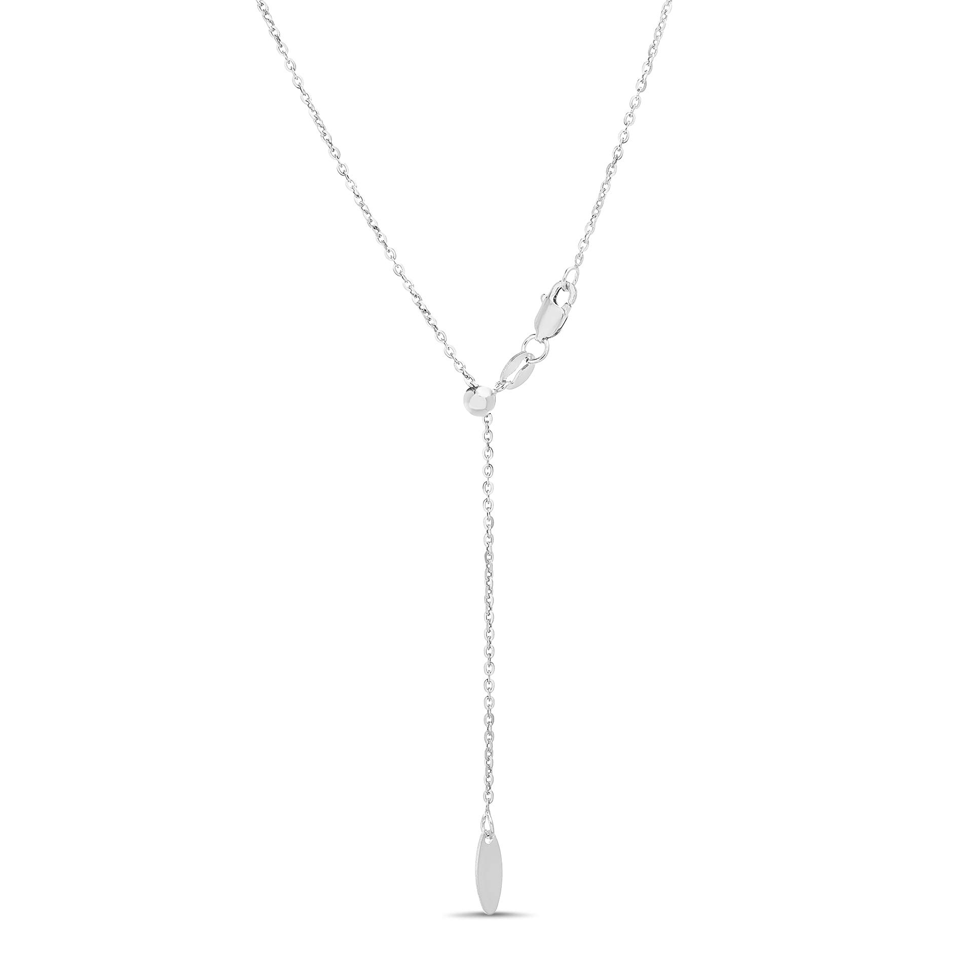 925 Sterling Silver 14-24 Inch Adjustable Chain Necklace for Women Made in Italy