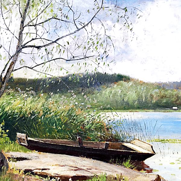 湖の眺め A4 スウェーデンのアート