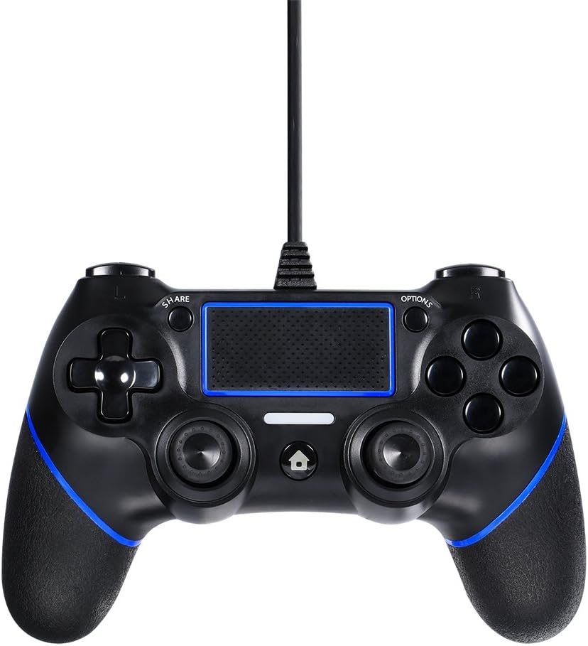 Lilyhood PS4 wired controller for Playstation 4, professional usb PS4 wired gamepad for PlayStation 4/PS4 Slim/PS4 Pro cable length 6.5foot (black)