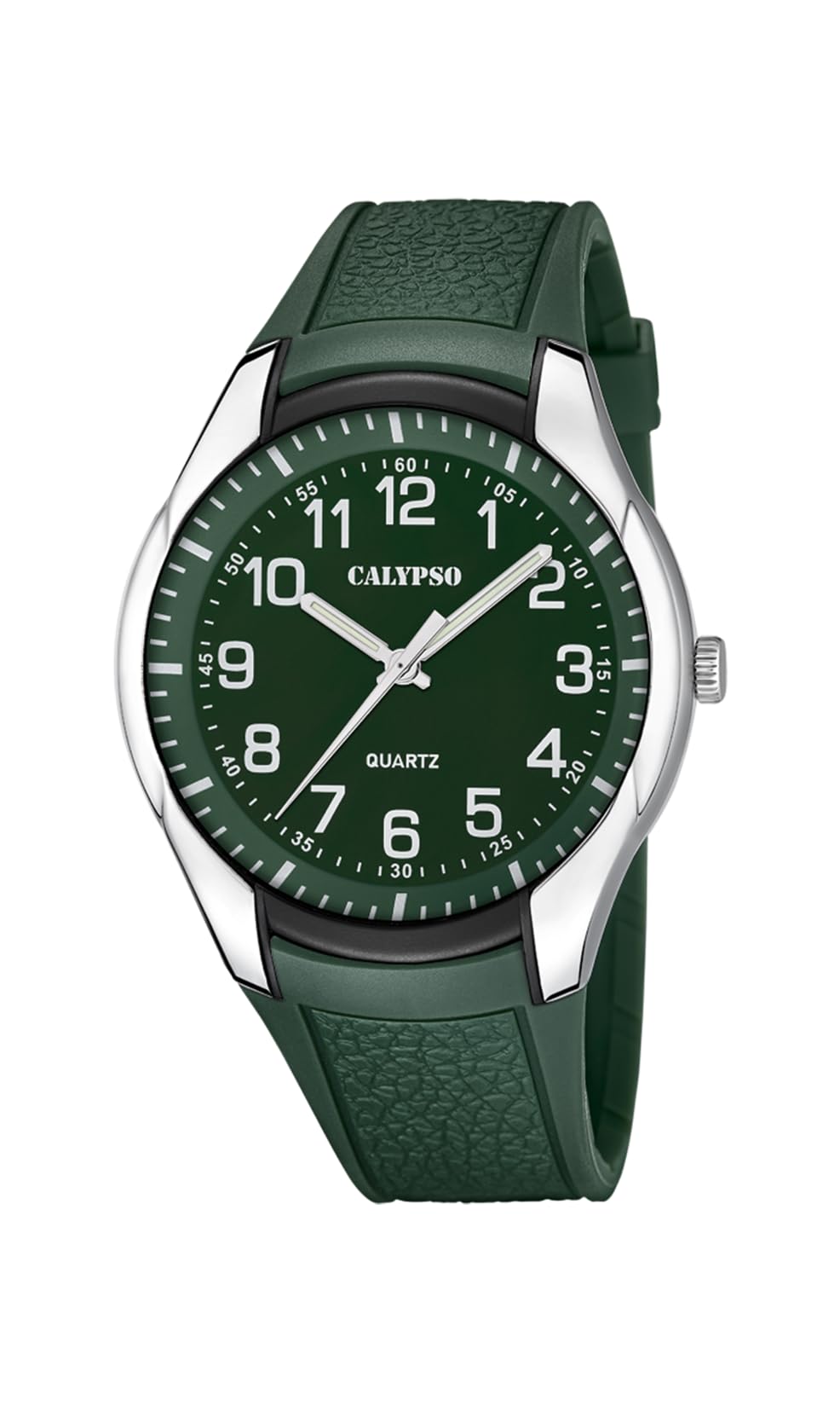 Calypso Orologio Uomo Analogico in Gomma Verde | Movimento al Quarzo, Impermeabile 5 ATM, Orologi Uomo K5843/3 Street Style