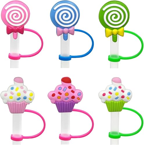 Miniatura 2 de 6 fundas de silicona para pajilla, tapas de pajilla, tapones reutilizables para pajilla, tapones de paja de silicona, fundas para popote de