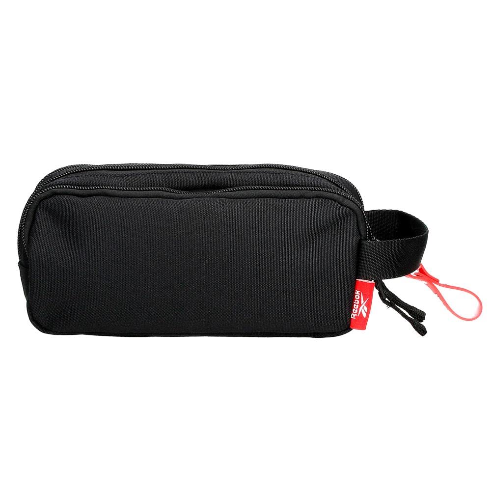 Reebok Andover Pencil Case, 3 Compartments, Black, 22 x 10 x 9 cm, Polyester - Image 3