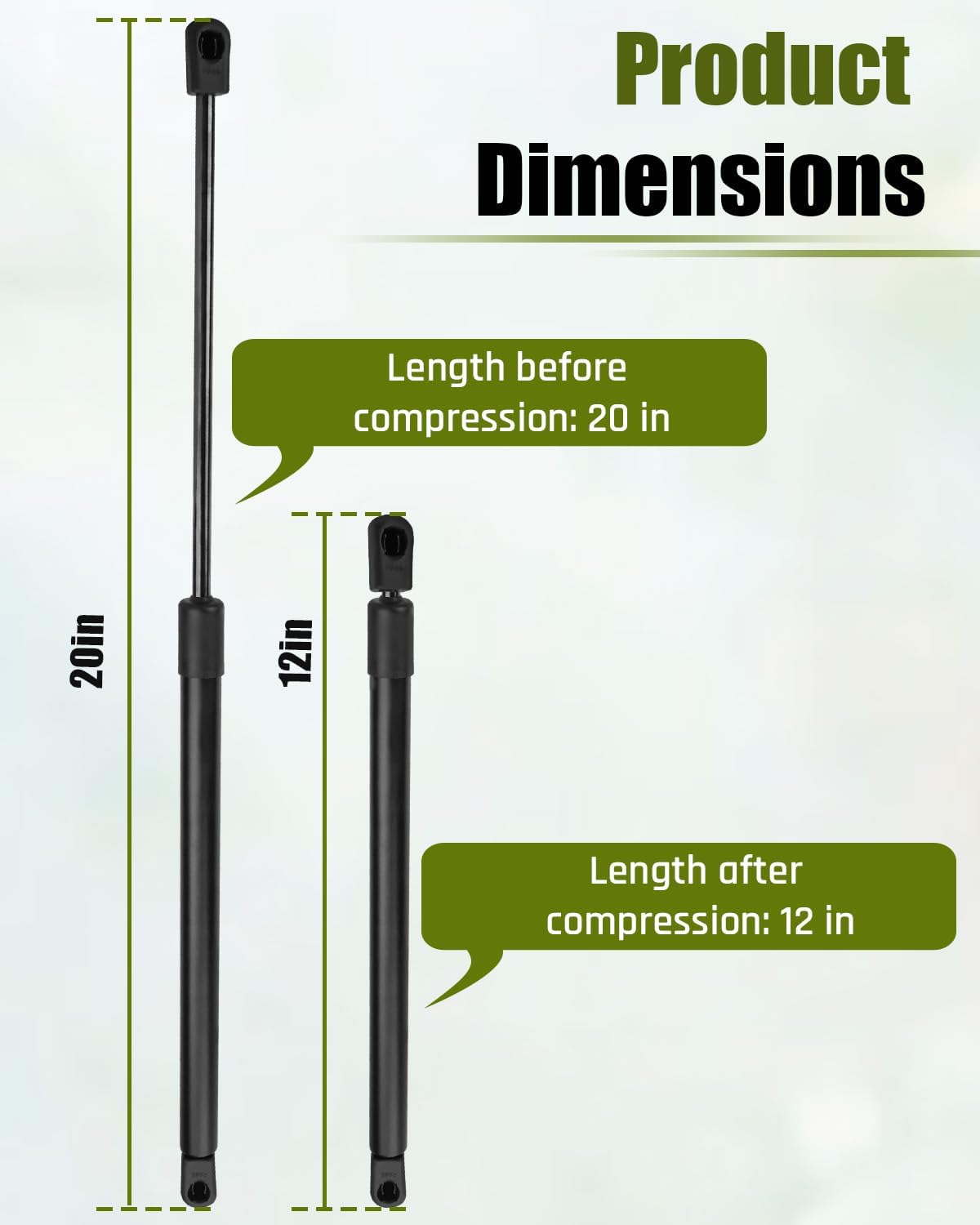 C16-32076 Front Window Lift Support Gas Shock Strut Fit for Polaris Ranger 2013-2025 Replace 2207158 7043889(2PCS)