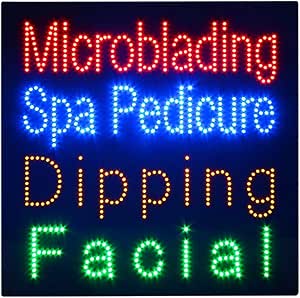 Amazon.com : LED Microblading Sign for Business, Super Bright LED Open ...