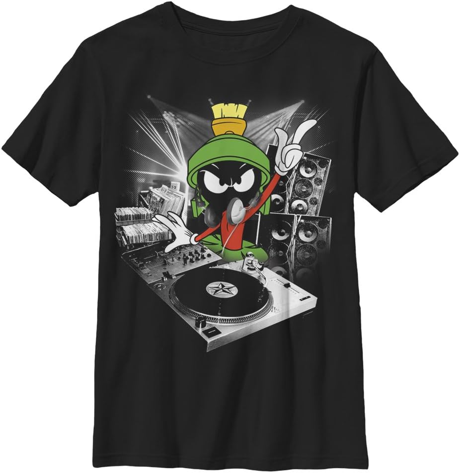 Looney Tunes Rock DJ Marvin the Martian-Boys Graphic T Shirt
