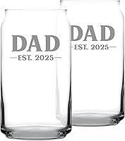 Vista 13 de Custom Dad Est 20XX - New Father Beer Can Pint Glass Gift for First Time Parents - Personalized Bold 16 Oz Glasses