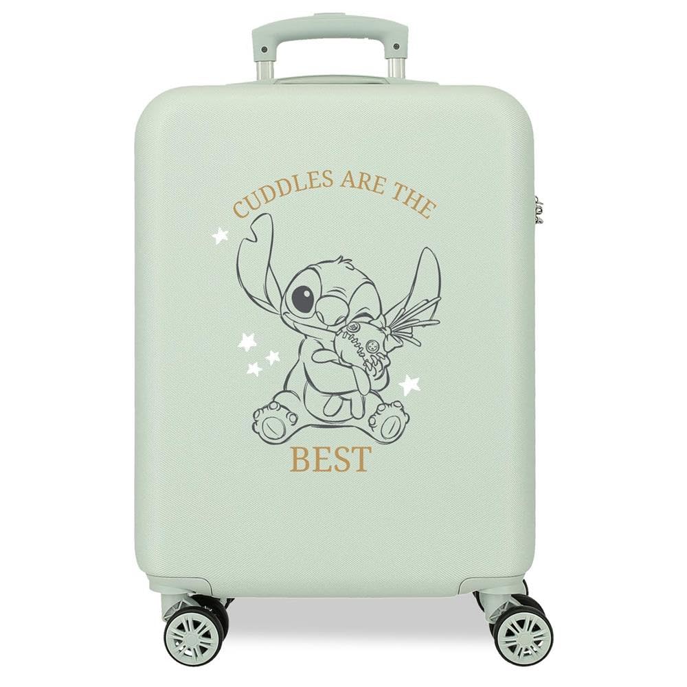 Joumma Disney Stitch walizka kabinowa zielona 38 x 55 x 20 cm twarda 2 kg zamek szyfrowy z boku ABS 2 kg 35 l bagaż podręczny, Zielony, Talla única, walizka kabinowa