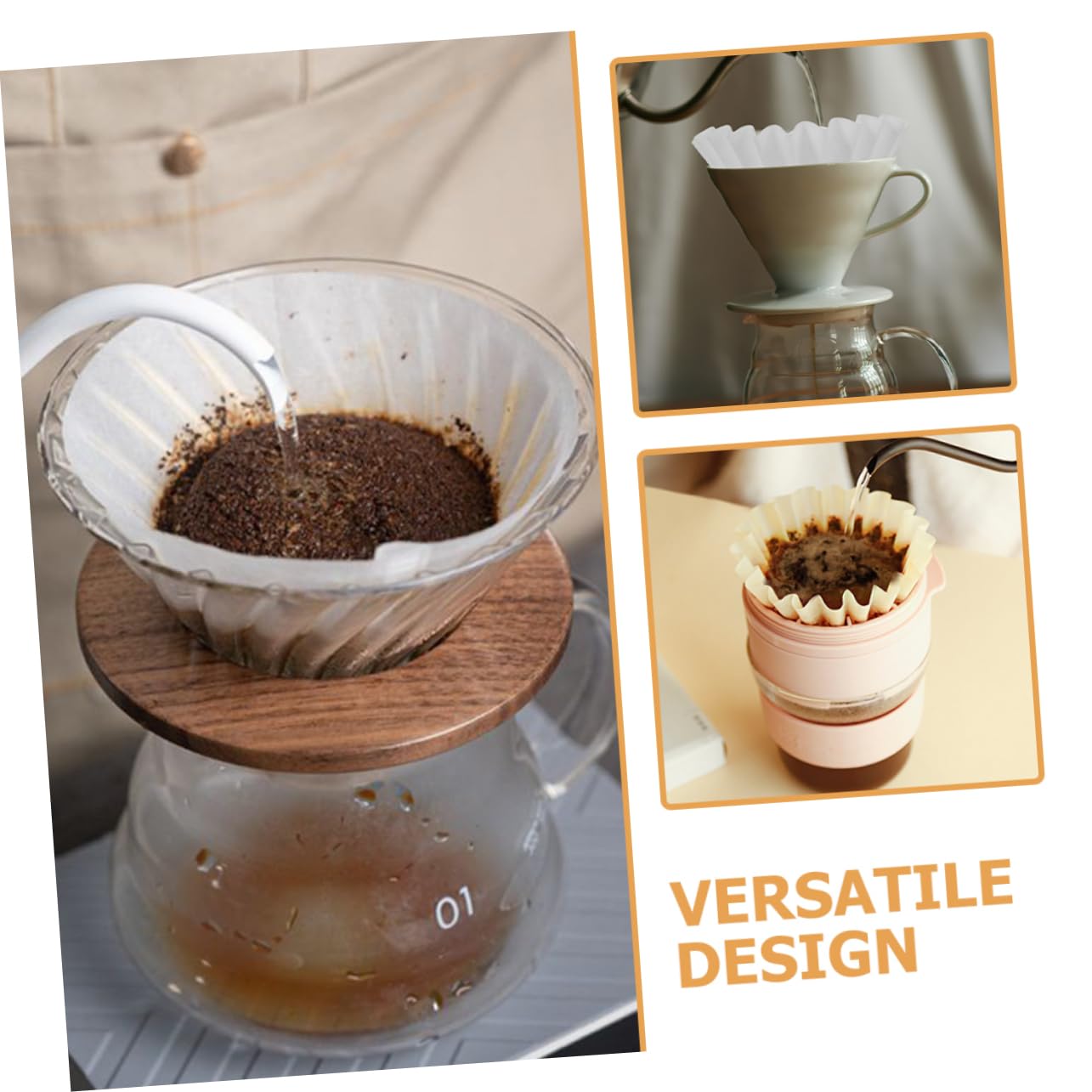 ABOOFAN 50Pcs Coffee Filter Paper for Espresso Compact Drip Filters for Hand Poured Coffee Convenient Lightweight Design for Home Office Use for Coffee Lovers