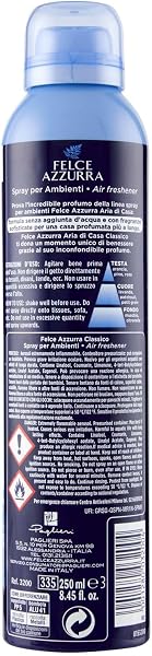 Felce Azzurra - Profumatore per Ambienti Spray Classico a Lunga Durata, Deodorante Ambiente senza Acqua dal Profumo Intenso Istantaneo, Profumatore Ambiente Casa Zero Aloni, Profumatori 250 ml - 4
