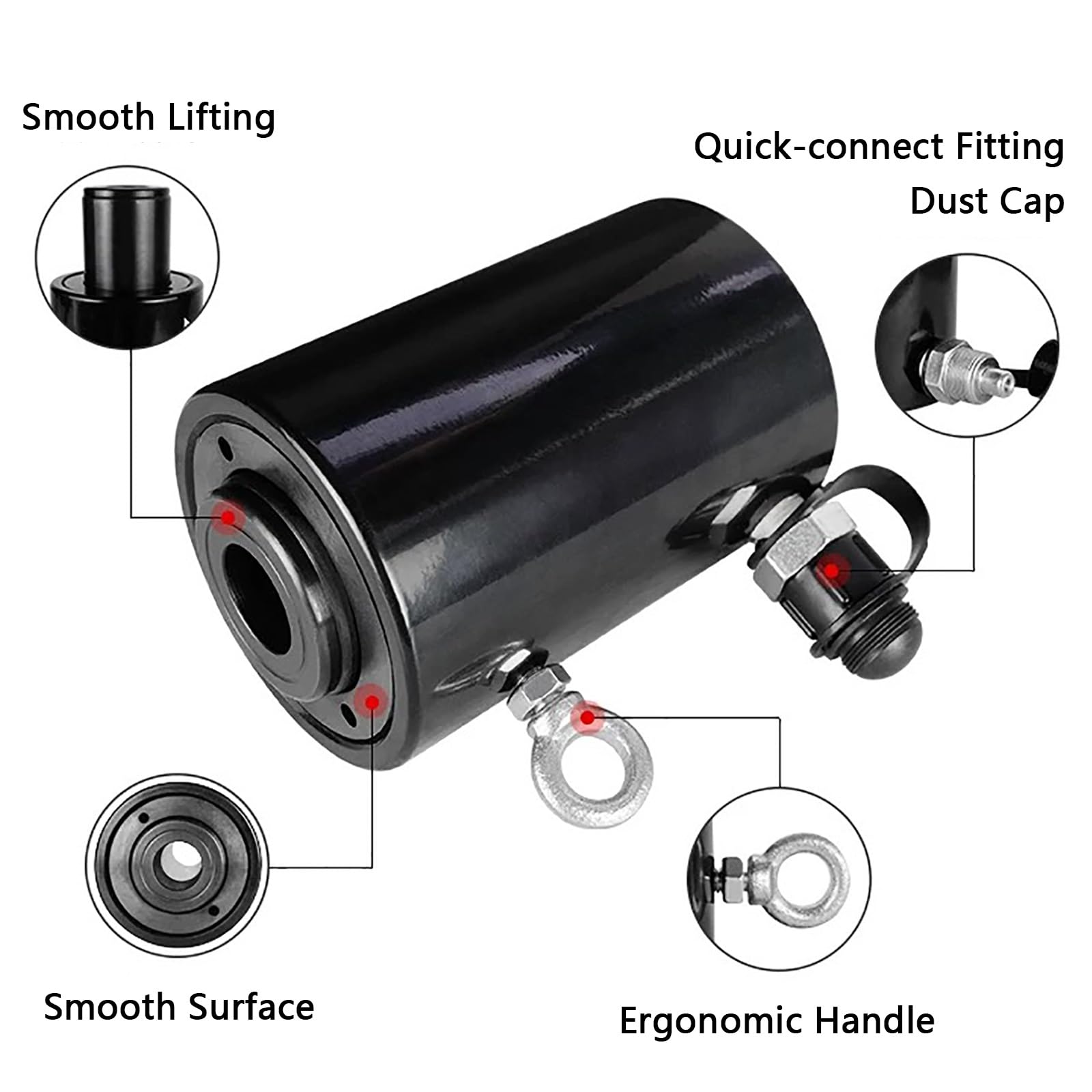 Zestaw Hydraulicznego Podnośnika z Cylindrem Drążonym i Pompą Ręczną, Podnośnik Jednostronnego Działania z Automatycznym Cofaniem, z Przenośnymi Uchwytami(30T/Stroke 100MM)