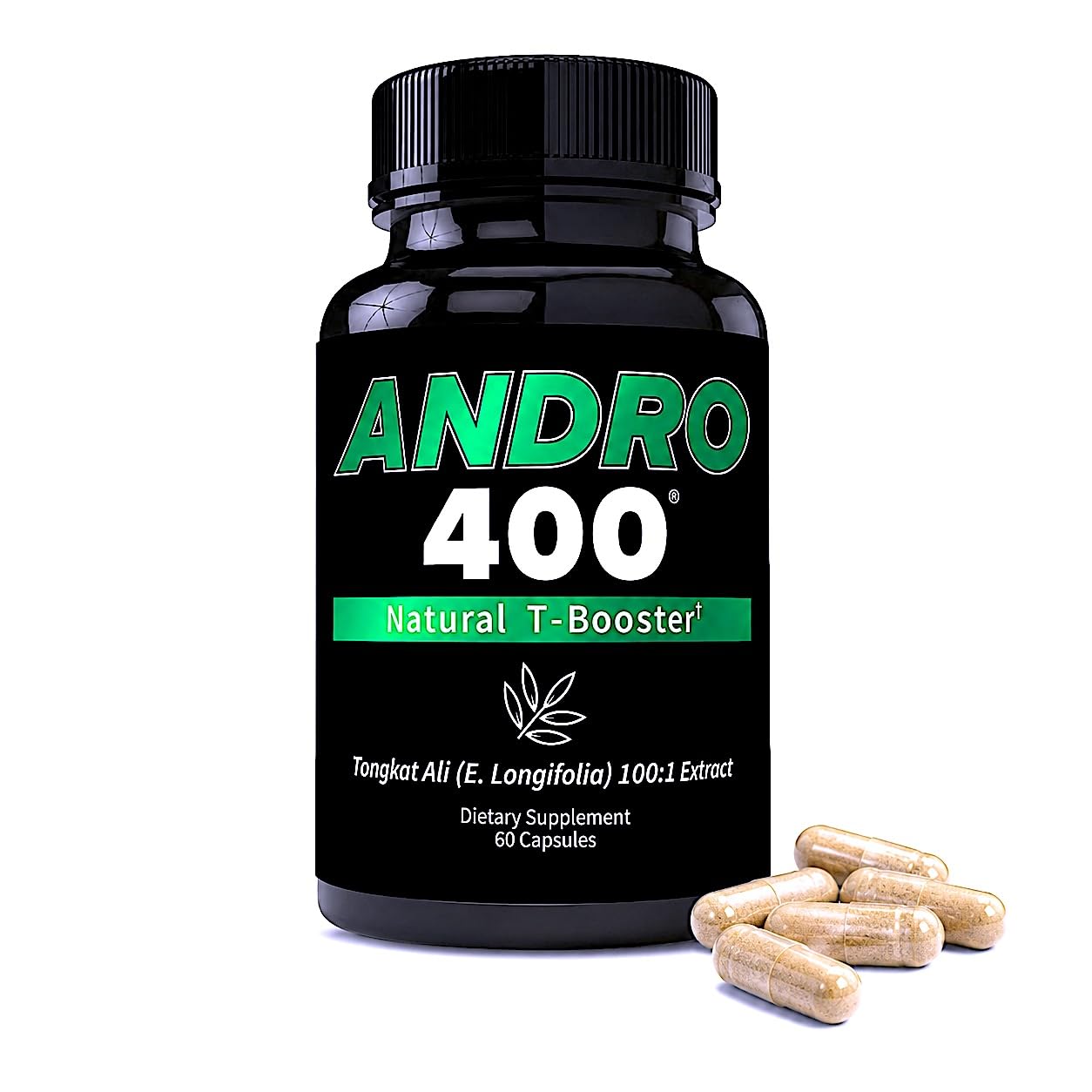Andro400 Natural Testosterone Booster for Men – Tongkat Ali 100:1 Extract (Eurycoma Longifolia), Stimulant-Free Energy, Stamina & Vitality Support – 2 Pack, 120 Capsules — Amazon image 2