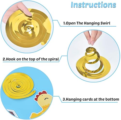 Miniatura 55 de Remolino colgante para fiesta de dinosaurios para niñas, 20 piezas, decoraciones de fiesta de cumpleaños de dinosaurios para niños, baby shower