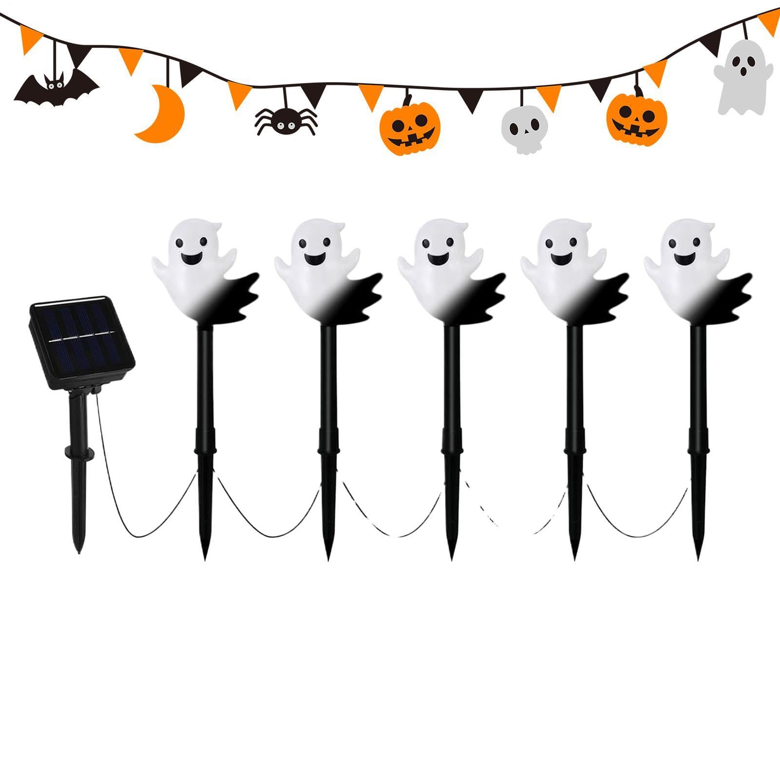 Estacas de fantasmas de Halloween: Ilumina tu camino y jardín sin cables