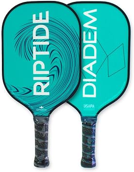 Diadem Riptide Pickleball Paddle | Honeycomb Core, Fiberglass Face | Ultra Sleek Edge Guard, Easy to Swing, Adds Spin & Power | Indoor/Outdoor | USAPA Approved