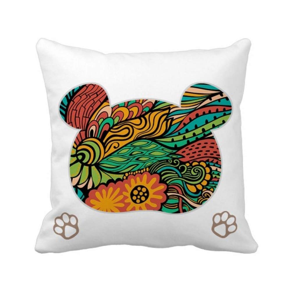 Housse de coussin carrée motif floral abstrait taie oreiller salon contemporain