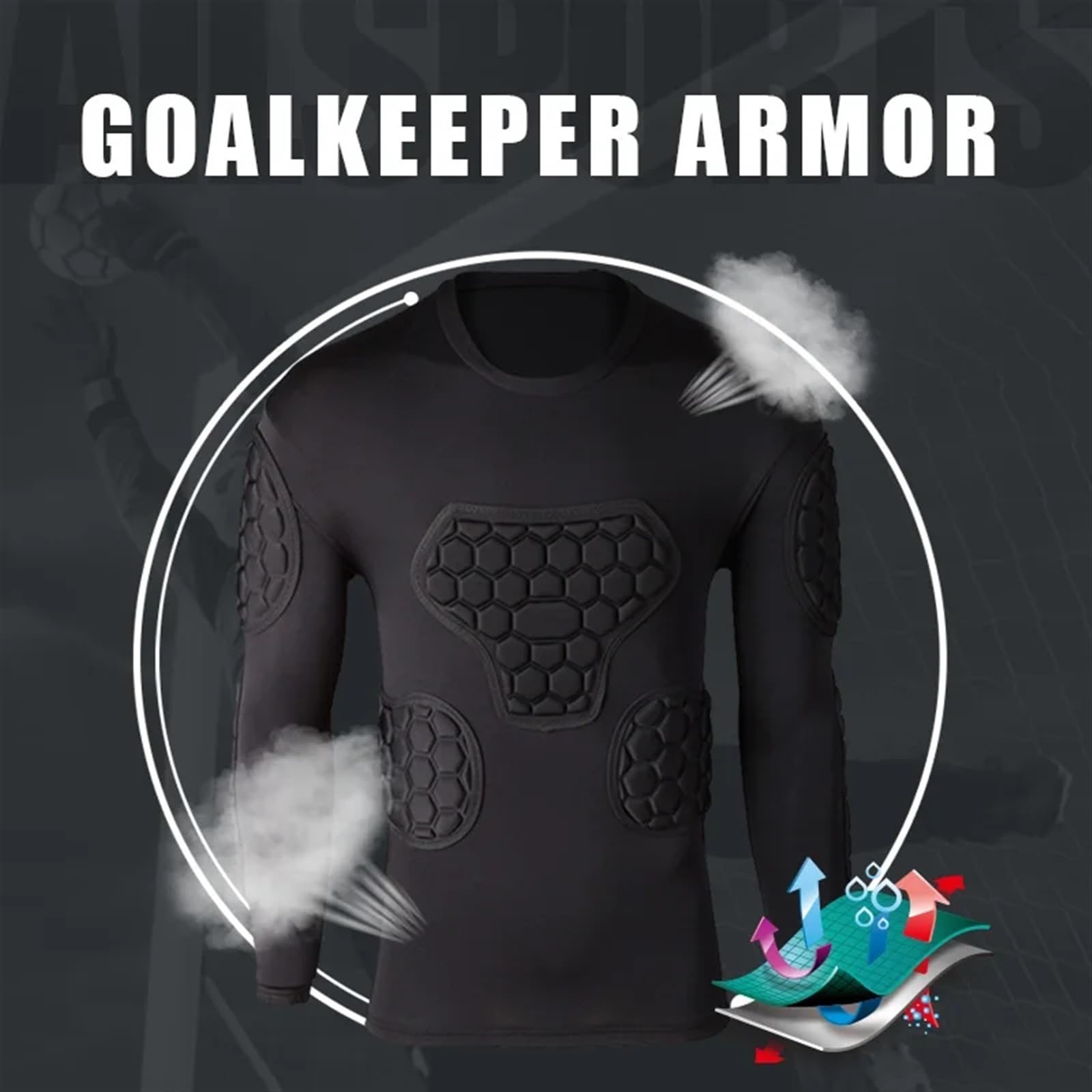 Generisch Torwart Hose mit Knieschoner und Ellbogenschoner Trikot Trainingsset Fußball Torwart Ausrüstung mit Polsterung Profi Schutzkleidung Komplettset