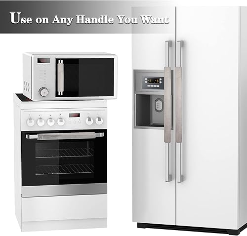 Miniatura 3 de Fundas para manijas de puerta de refrigerador, tela lavable, decoración de cocina, mantiene el electrodoméstico limpio, antiestáticas, para nevera,