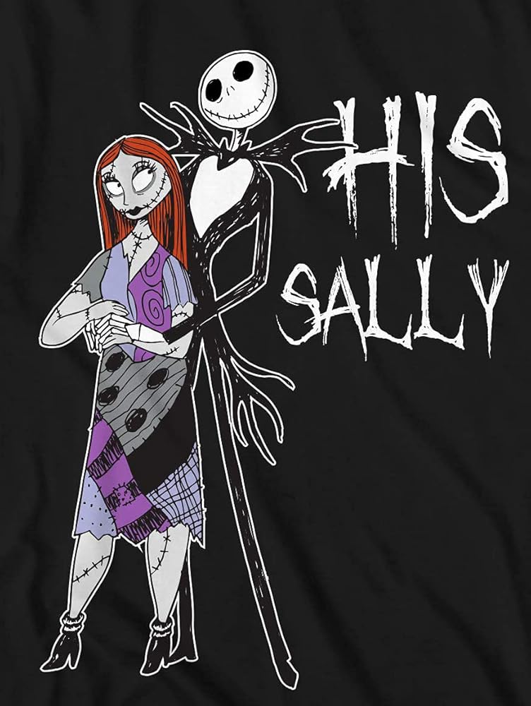 Disney Nightmare Before Christmas Her Jack His Sally Couples Adult  T-Shirt(Black His Sally,X-Small) : Clothing, Shoes \u0026 Jewelry - Amazon.com