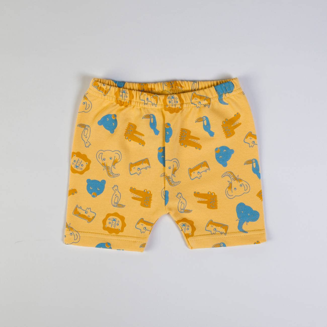 Koordinierter Baby-Shirt für Babys, Sommer, 1-24 Monate, T-Shirt und Shorts, Baumwolle, Weiß, Gelb Löwe, Weiß, 1 Monate