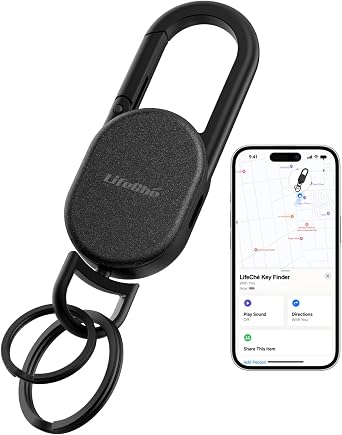 Find My Key Finder, Stainless Steel Keychain, Rechargeable Tracker
