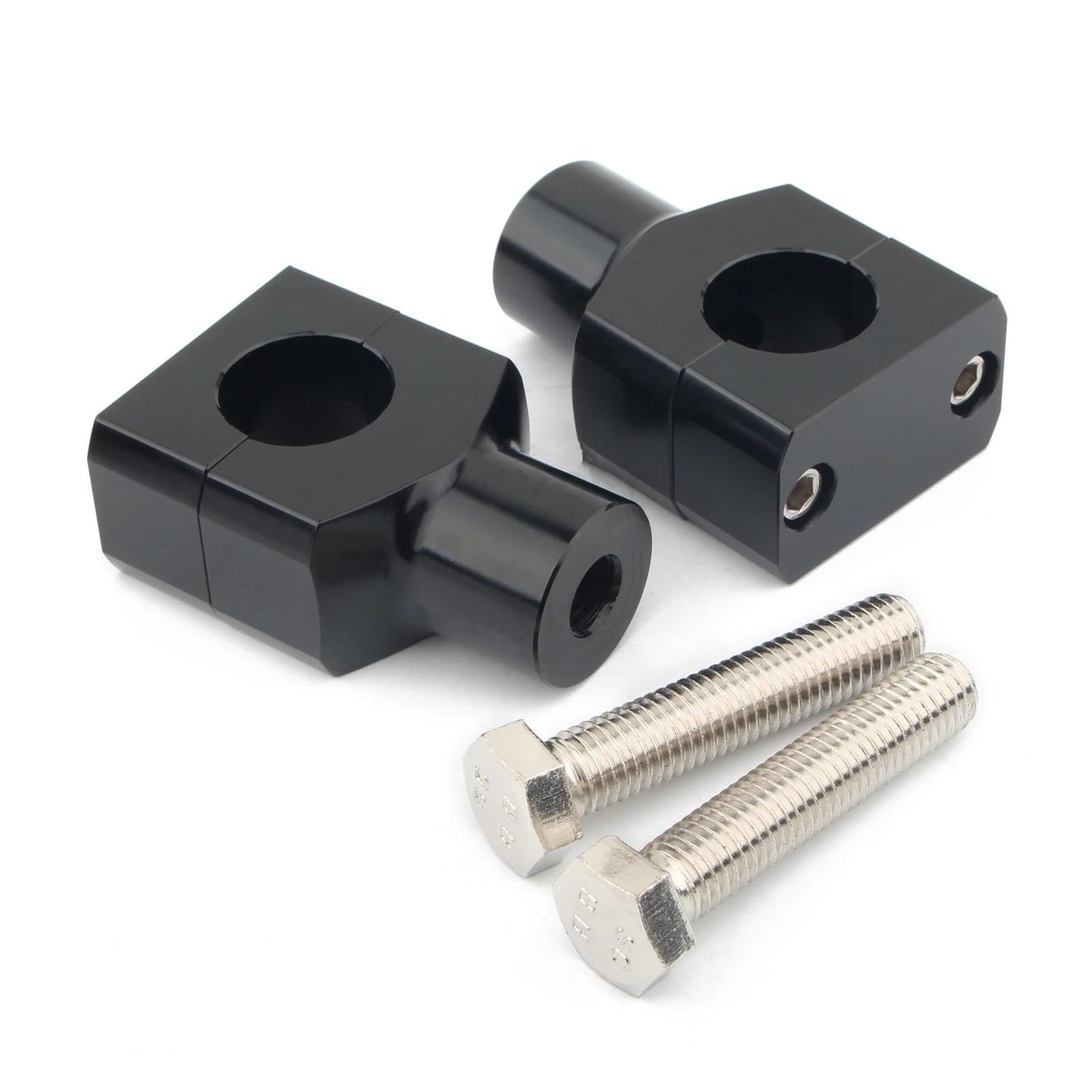 Abrazadera Manillar 1 Par Kit Elevador Manillar Universal Con Clip Montaje Aluminio Para Motocicleta 22 Mm Y 25 Mm Para Etal. Elevador(22mm Black)