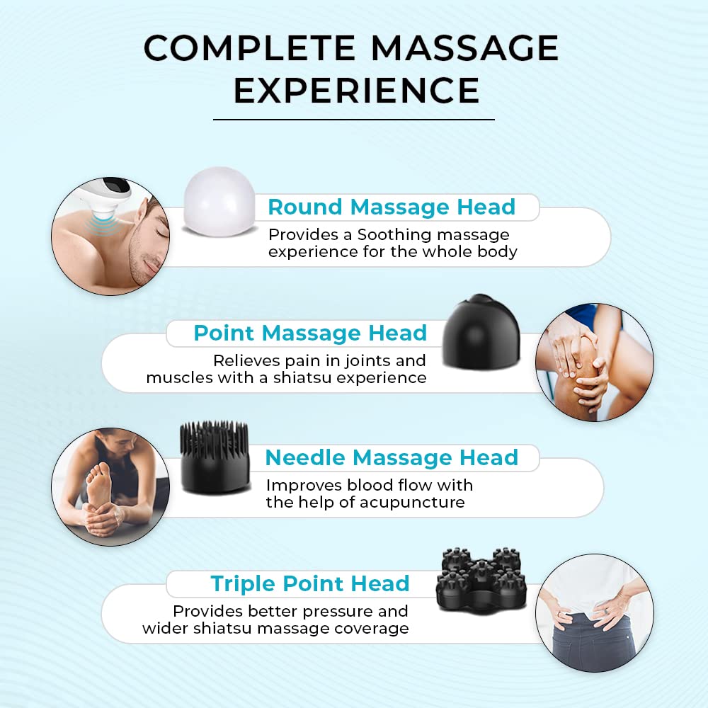 beatXP Stream Prime Full Body Massager Machine for Pain Relief with 4 Attachments - Electric Back Massager for Pain Relief and Relaxation, Back, Leg & Foot, with 18 Months Warranty (Silver) beatXP Stream Prime Full Body Massager Machine for Pain Relief with 4 Attachments - Electric Back Massager for Pain Relief and Relaxation, Back, Leg & Foot, with 18 Months Warranty (Silver)