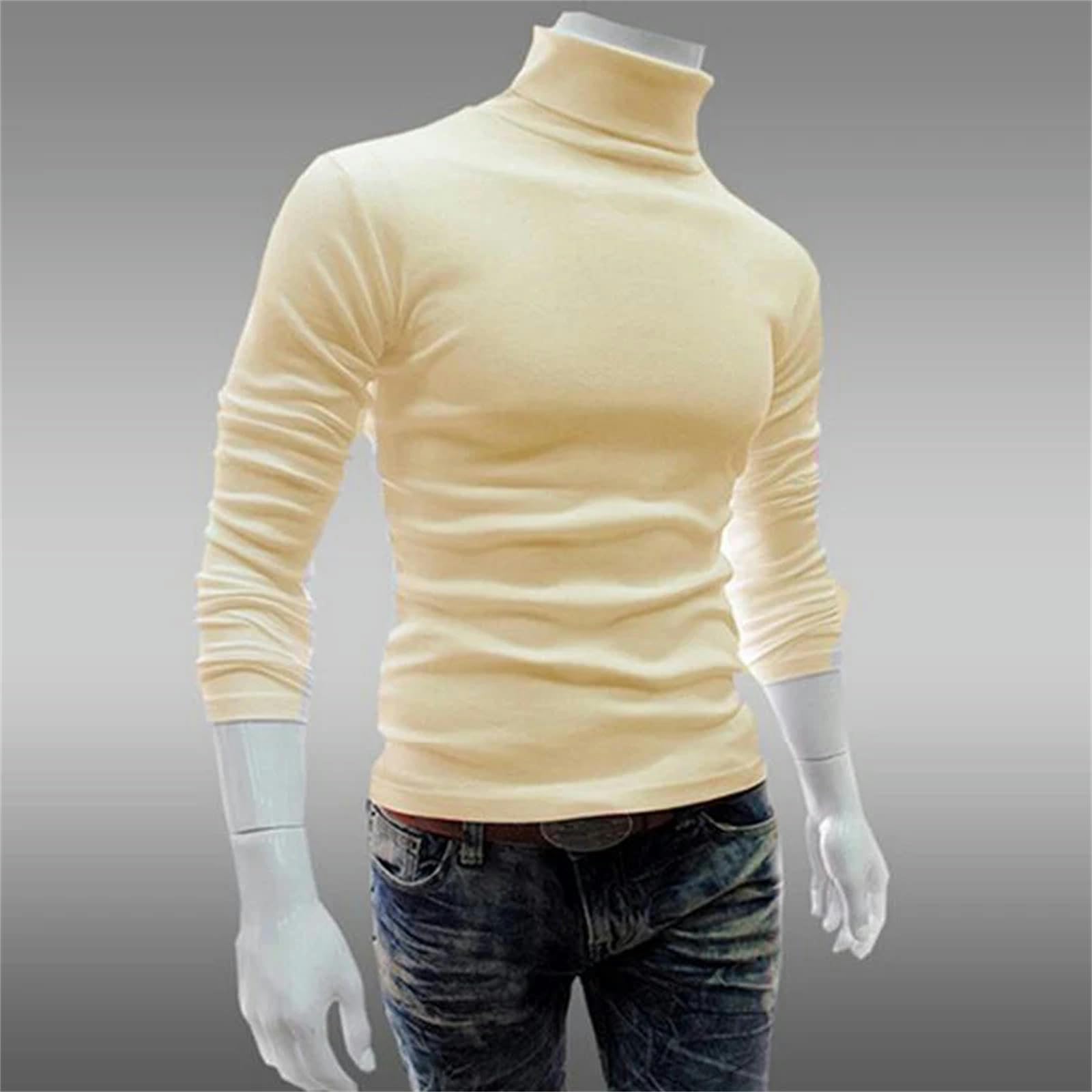 MdybF Sweter męski męski golf swetry cienkie czerwone wino swetry sweter dla mężczyzn solidny biuro bawełna dzianina