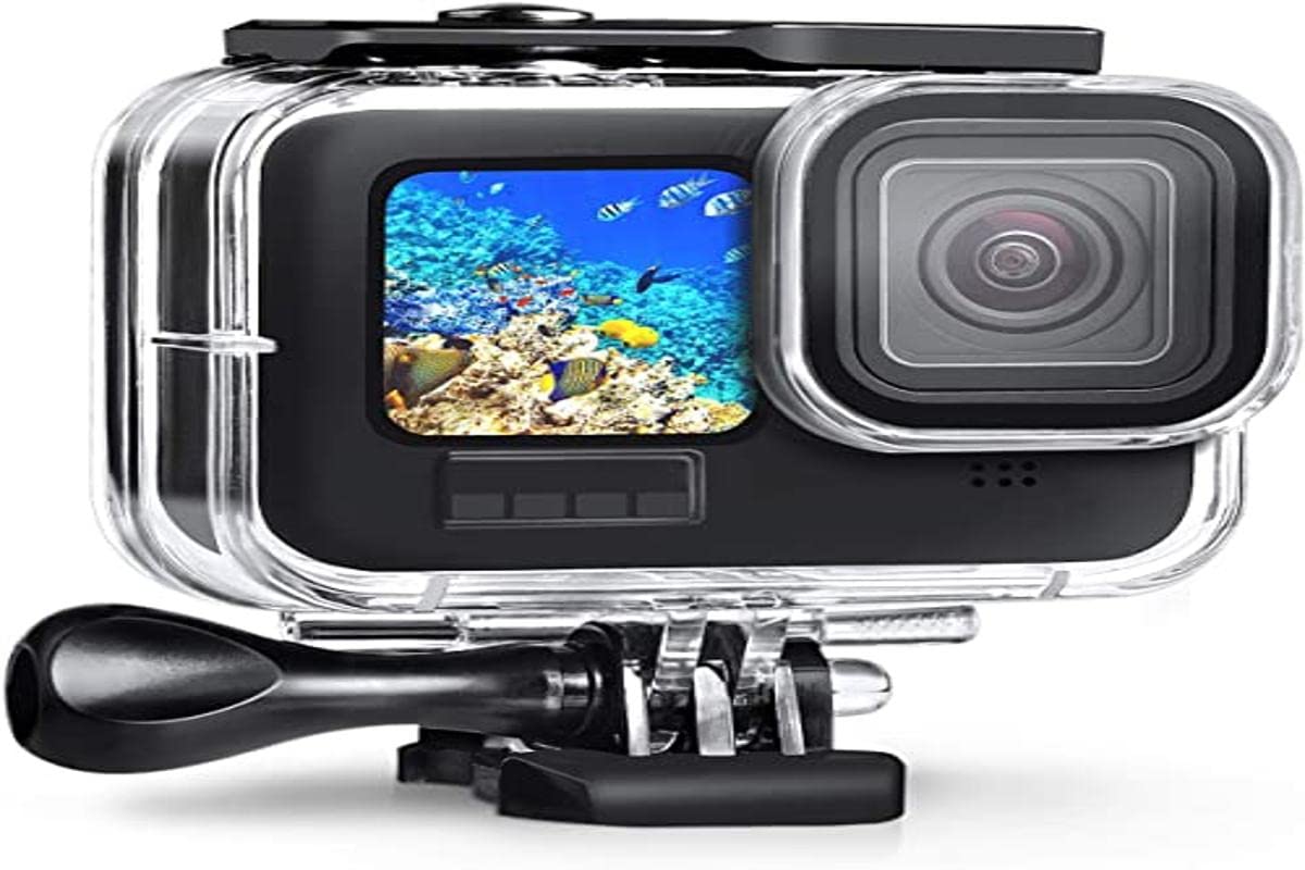 Kuptone Étui en Silicone pour GoPro Hero 10/GoPro Hero 9 Black, Housse de Protection en Caoutchouc Silicone Couverture à lentilles en Silicone avec lanière pour GoPro 10/GoPro 9 Black (Noir Blue
