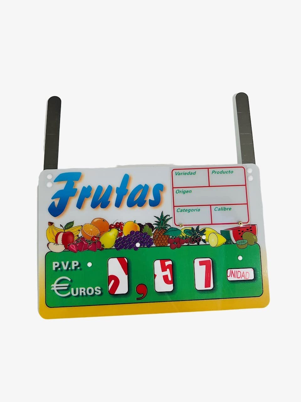 BALSAT Portaprecio fruteria, Portaprecio Frutas, Cartel para frutas, portaprecios de fruteria, pizarra precios Mod. FyV 12 ud. (Paleta)