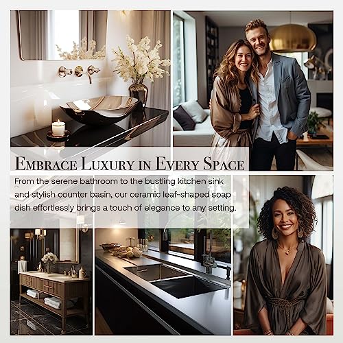 Soon Global Self Draining Soap Dish, Gold Soap Dish, Bathroom Soap Dishes, Leaf Shaped Soap Holder, Soap Dishes For Bar Soap, Soap Dish With Drainage #TOP5