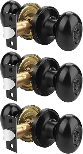 Probrico Pomos ovalados de privacidad para puerta, pomo de puerta de nĂquel cepillado con cerradura para baño, perilla de puerta de bloqueo sin Probrico Pomos ovalados de privacidad para puerta, pomo de puerta de nĂquel cepillado con cerradura para baño, perilla de puerta de bloqueo sin