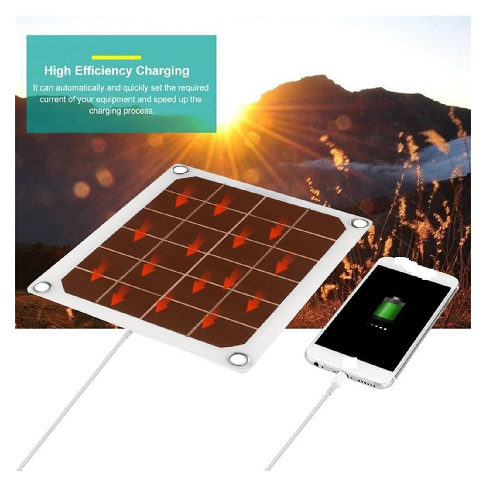 50W Panel słoneczny Przenośna ładowarka z dwoma portami USB Ładowarka samochodowa do ogniw słonecznych do telefonu Outdoor Camping
