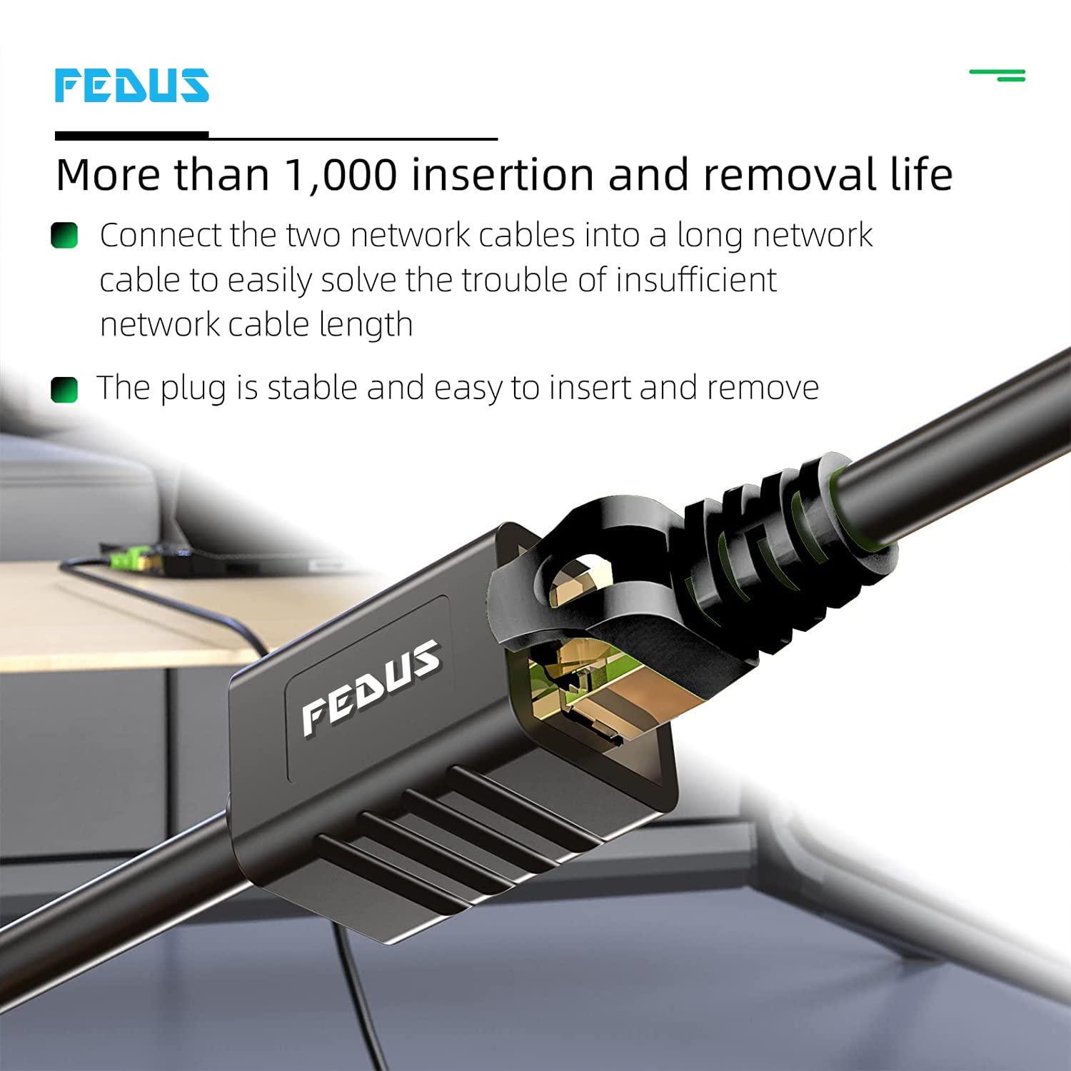 FEDUS Cat8 Ethernet Extension Cable RJ45 Shielded Male to Female LAN cord Extender Cable, Support cat7 / Cat6 / Cat5e / Cat5 Standards High Speed 40Gbps 2000Mhz SFTP Patch Cord LAN Cable (1 Meter) 4