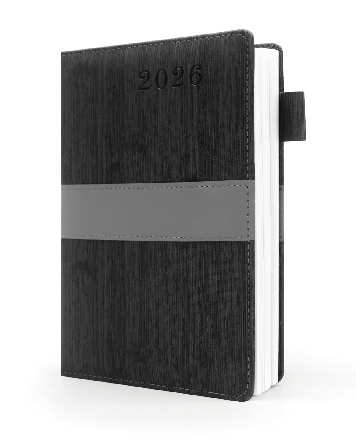 Agenda 2026 (DE/IT/ES/EN/FR) Impermeabile - Copertina in PU+CARTA con Elastico | Pagina al Giorno | Formato A5, Festività UE, Gennaio-Dicembre 2026