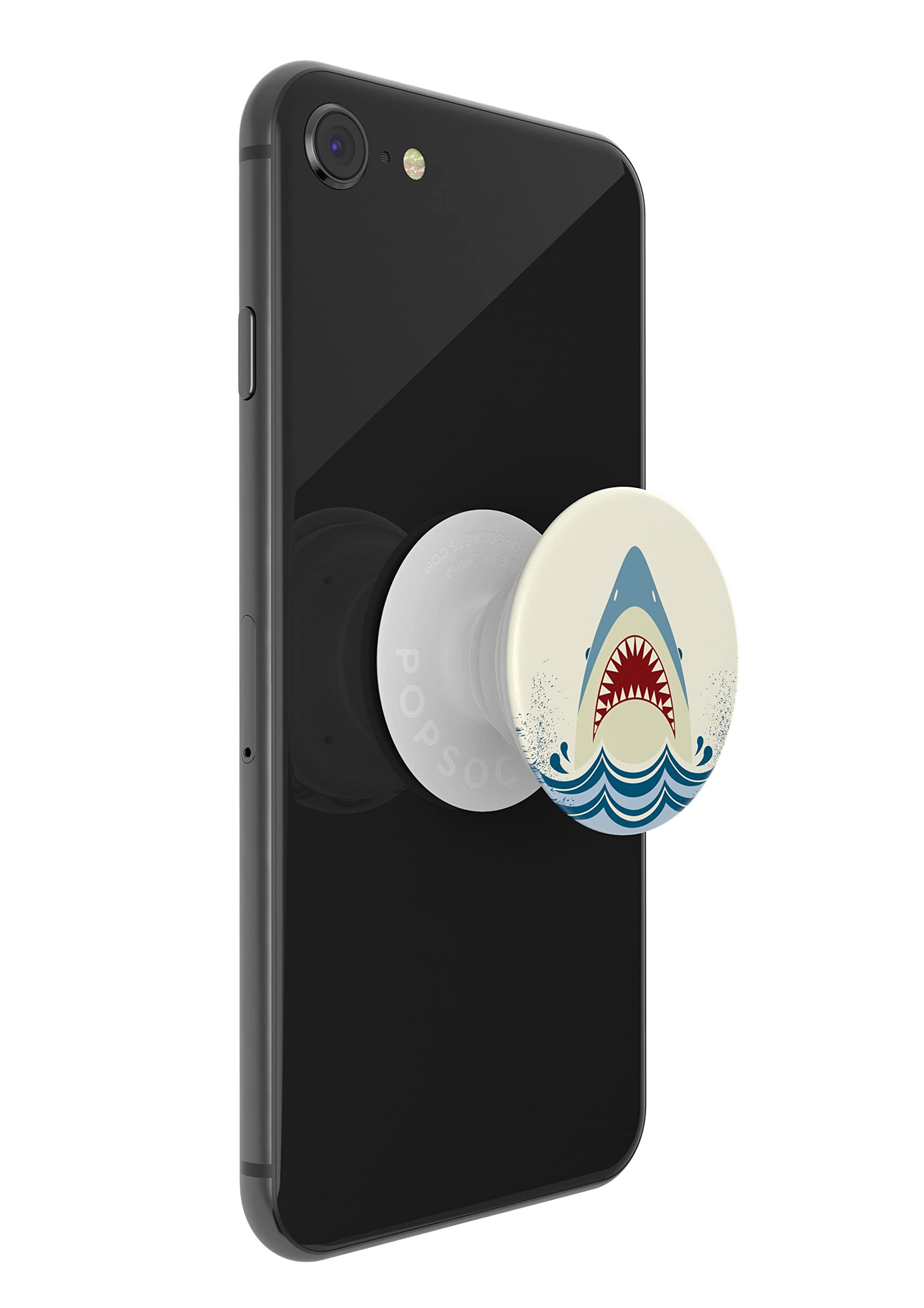 PopSockets PopGrip - Uittrekbare Greep en Standaard voor Smartphones en Tablets met een Verwisselbare PopTop - White Heart Black