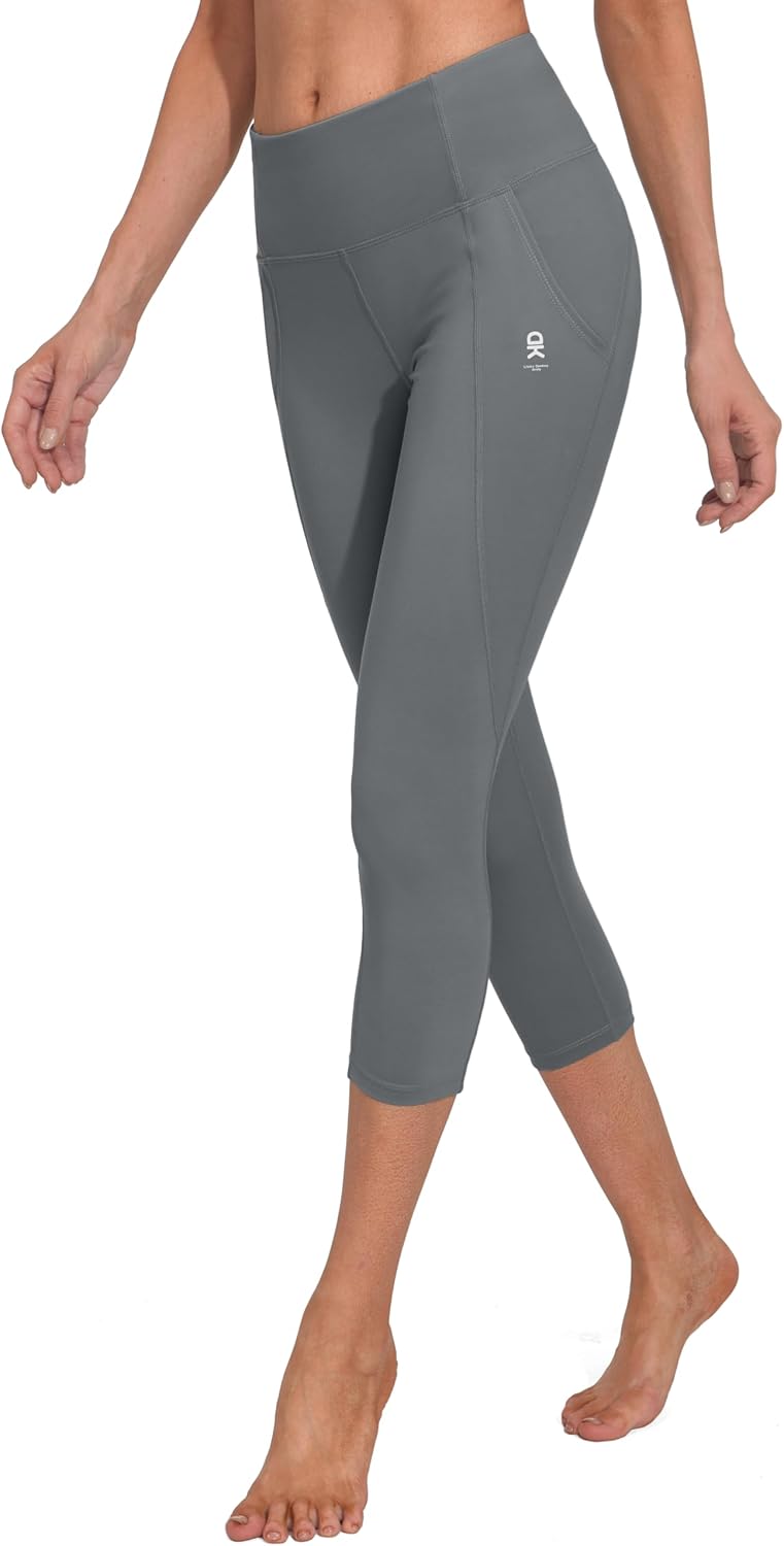 Little Donkey Andy Women's High Waist Capris Leggings Gym Tummy Control Pants for Yoga Running Workout Cycling