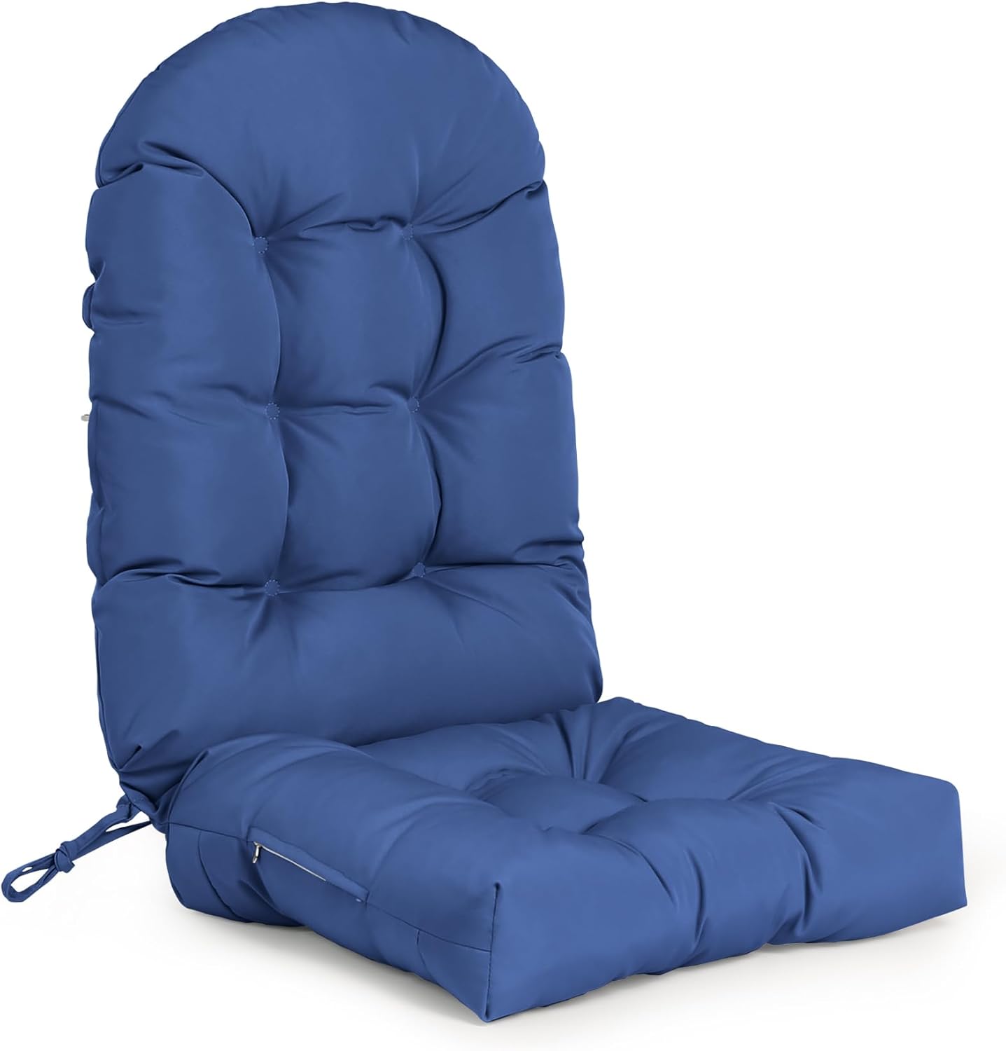 Rocking Chair Cushion Outdoor/Indoor 44x19 Inch, Waterproof Thick High Back Patio Chair Cushions, 3 Non-Slip Designs of Tufted Rocking Chair Pads, Blue