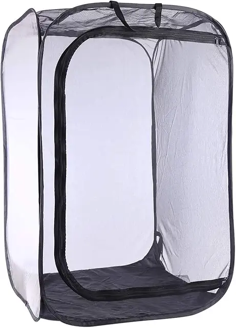 QIODAZOO Casetta per Farfalle - Terrario Insetti Pieghevole 38x38x60 cm