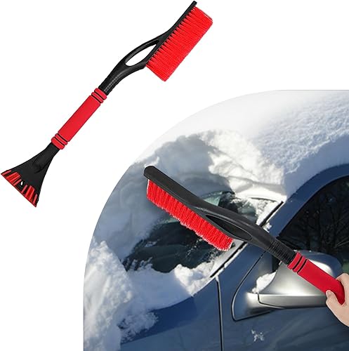 Vista 19 de Rascador de nieve y cepillo de 24 pulgadas, rascador de hielo desmontable sin arañazos con agarre ergonómico de espuma, herramienta universal