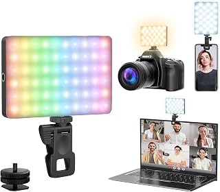 FKU 8 inch Rechargeble Clip Light for Selfie Video Light, Dimmable 3200K-6500K LED Fill Light for Computer, Tablet, Smartp... Price In India