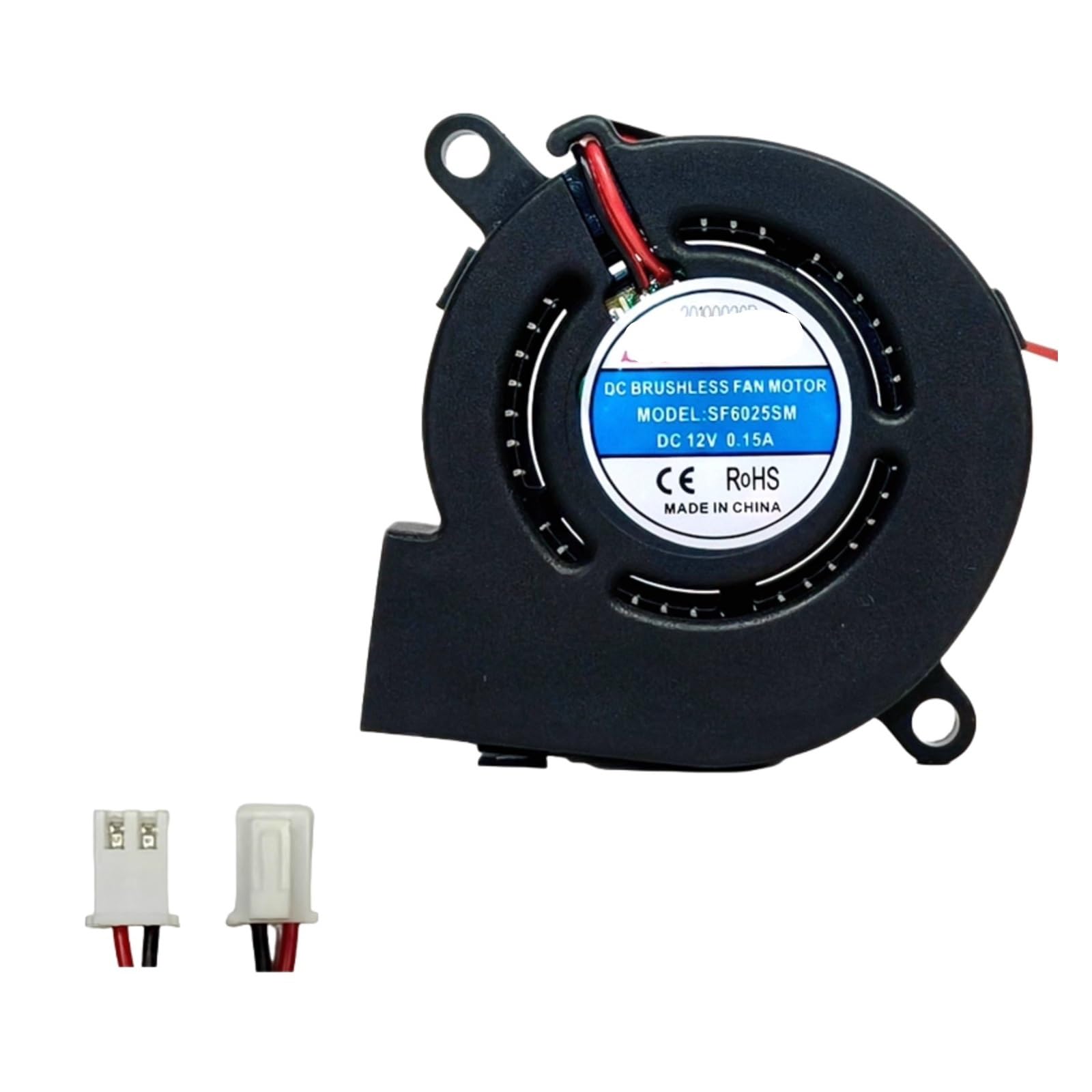 TYHUJKKL SF6025SM 12V Blower Fan 60x60x25mm 0.15A Turbo Cooling Fan 3560RPM 2Pin