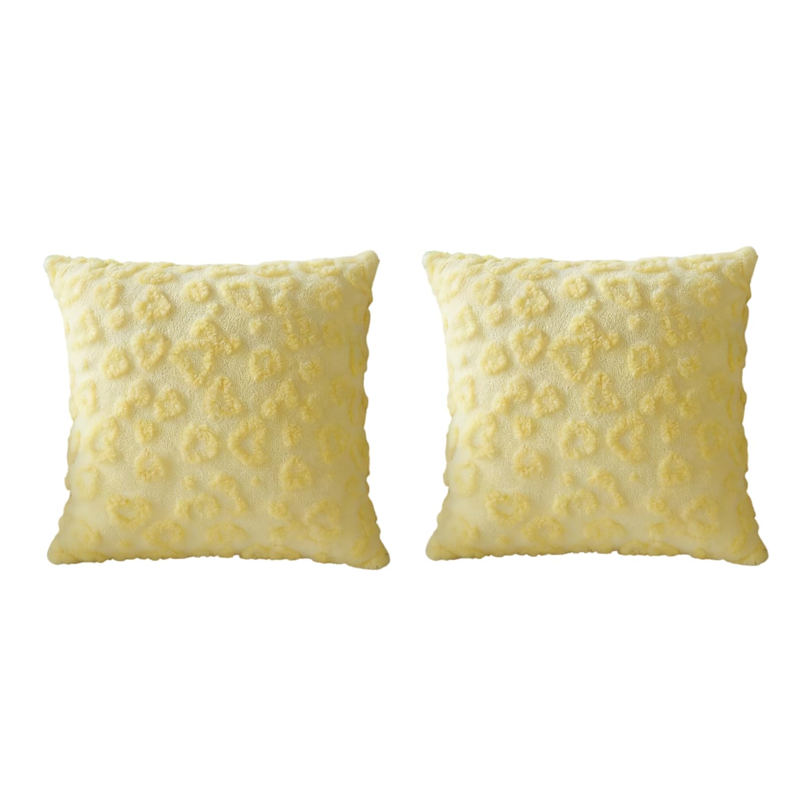 Nucelit 2 Fleece Velutinous Decorative Accent Pillow Protectors with Textured Heart Embroidery Decorative Heart Pillow
